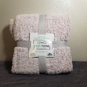Posh Home Sherpa Light Pink Blanket Throw 50 inches by 60 inches